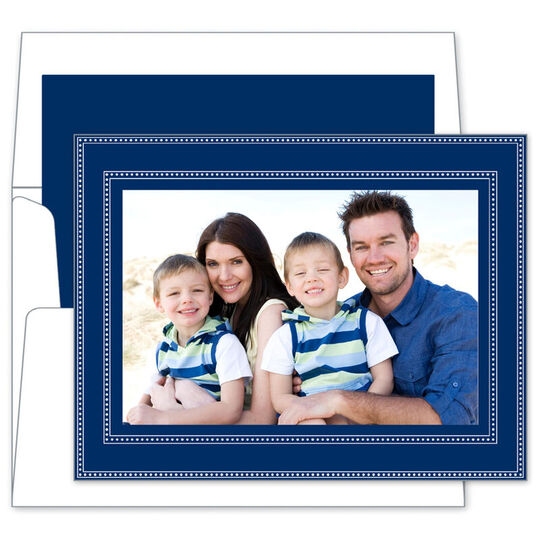 Beaded Navy Folded Photo Cards